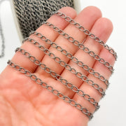 Oxidized Sterling Silver Textured Curb Chain